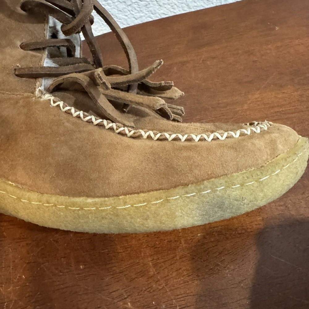 Laidback London Suede Moccasin Boot Womens sz 37 6.5 Tan Brown Anthropologie - Picture 5 of 7